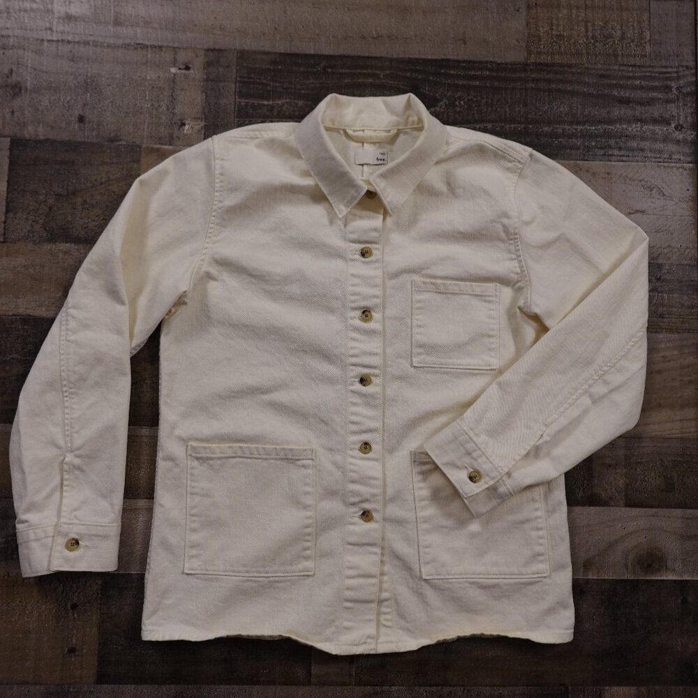 Wilfred Free Cream Button-Up Jean Jacket‎ Women’s Size Large Off White